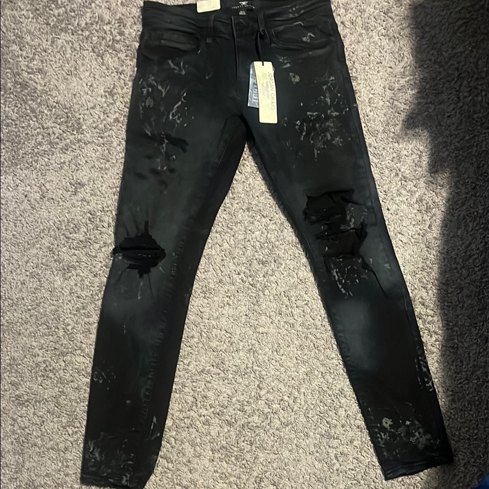 Jordan Craig Black Skinny Distressed Jeans